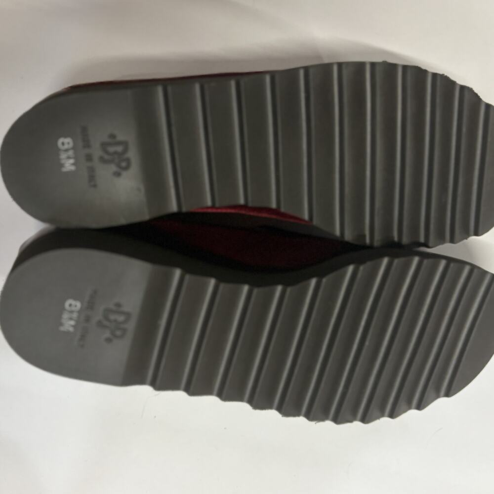 Donald J Pliner Velvet Loafers Burgundy Patent Trim Lug Sole Made Italy Women’s - Picture 6 of 7